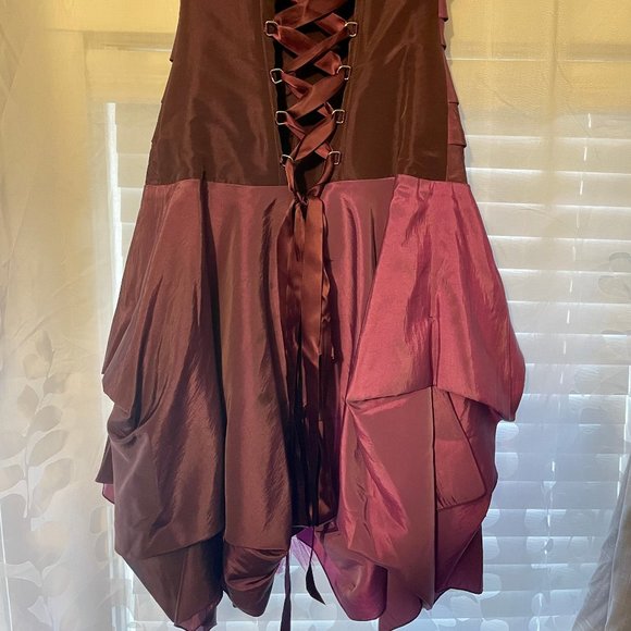 Kevan Jon Pink and Purple ombre corset hitch strapless dress, size L - Picture 6 of 6